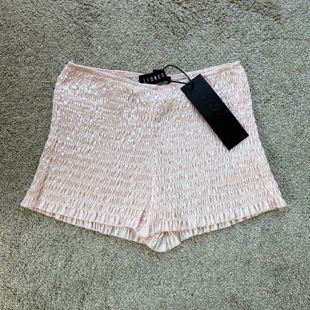 Lioness Baby Pink Shirred Pull On Stretch Shorts Size XS